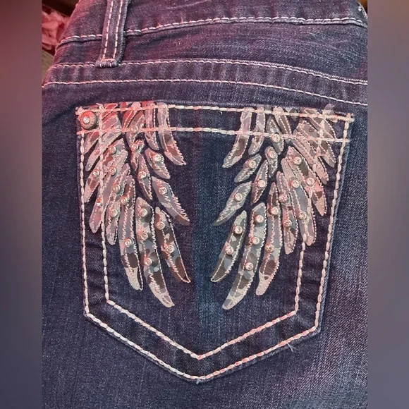 Harley Davidson Womens Angel Wings, blingy, Bootcut Jeans - EUC - Picture 7 of 12